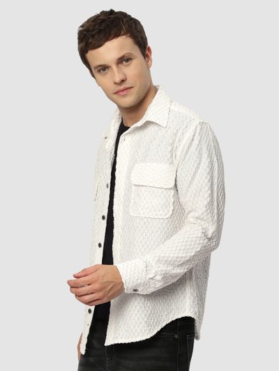 White Terry Textured Shirt