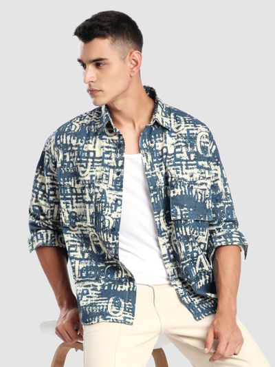 Savoy Blue Crush Print Shacket Savoy Blue Crush Print Shirt