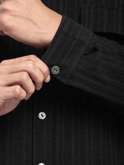 Black Structured Stripe Shirt