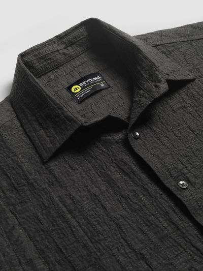 Black Textured Jacquard Shirt Black Textured Jacquard Shirt