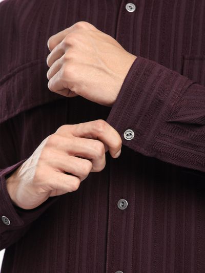 French Wine Structured Stripe Shirt French Wine Structured Stripe Shirt