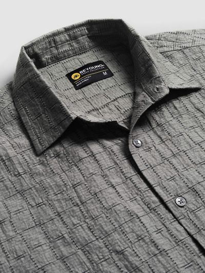 Grey Textured Jacquard Shirt Grey Textured Jacquard Shirt
