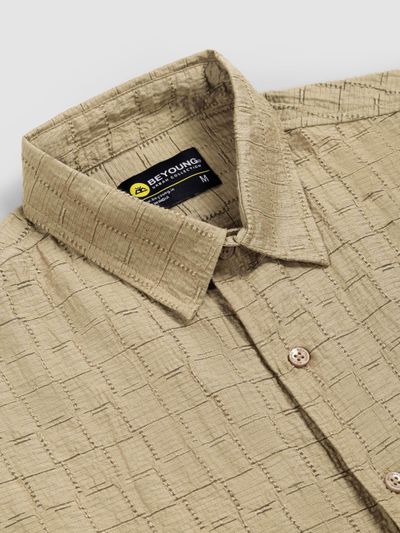 Light Khaki Textured Jacquard Shirt Light Khaki Textured Jacquard Shirt