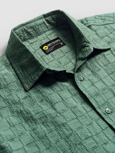 Regent Green Textured Jacquard Shirt Regent Green Textured Jacquard Shirt