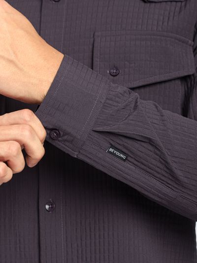 Violet Textured Western Shirt Violet Textured Western Shirt