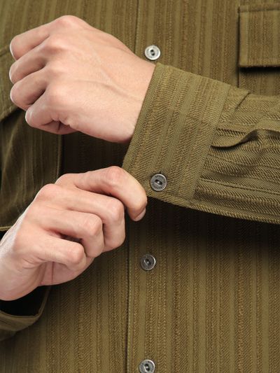 Wood Brown Structured Stripe Shirt Wood Brown Structured Stripe Shirt