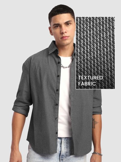 Black Structured Full Sleeve Shirt Black Structured Full Sleeve Shirt