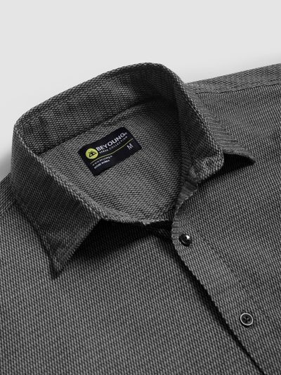 Black Structured Full Sleeve Shirt Black Structured Full Sleeve Shirt