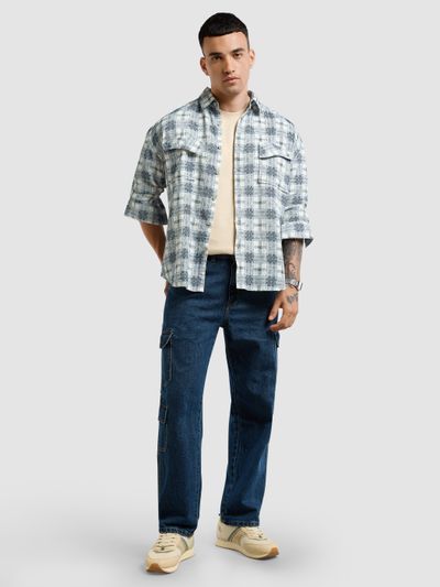 Blue Waffle Plaid Shirt Blue Waffle Plaid Shirt