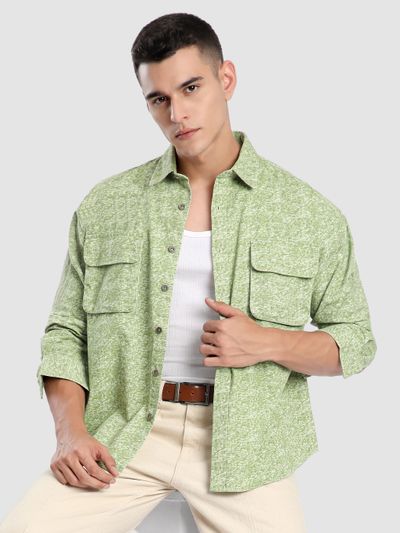 Green Dye Effect Shacket Green Dye Effect Shacket