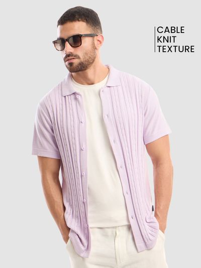 Lilac Knitted Shirt For Men Lilac Knitted Shirt For Men