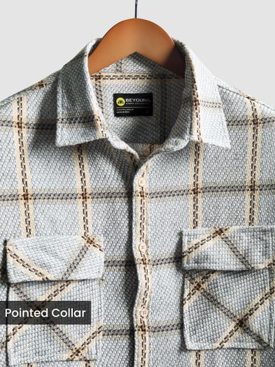 Blue Cotton Flannel Overshirt Blue Cotton Flannel Overshirt