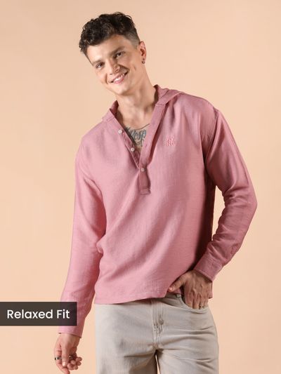 Pink Hooded Shirt