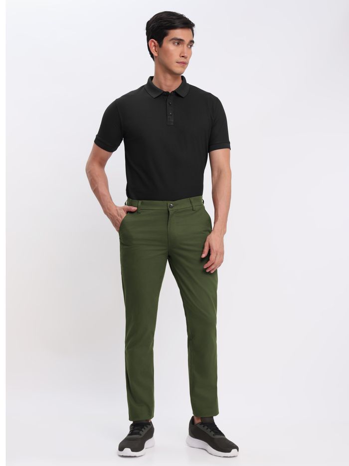 Buy Black and White Polo T shirt with Army Green Chinos Pack of 3