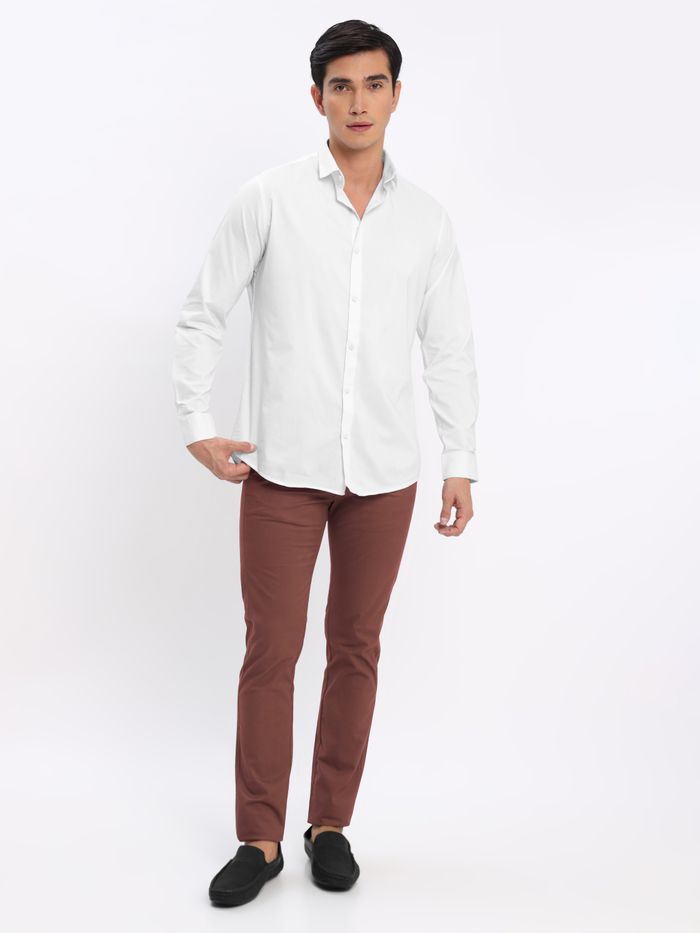 White shirt brown chinos discount