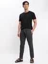 Black Plain T-shirt with Dark Grey Pyjama: Pack of 2