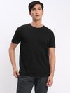 Black Plain T-shirt with Dark Grey Pyjama: Pack of 2