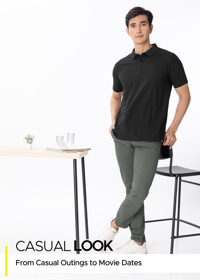 Black sales polo chinos