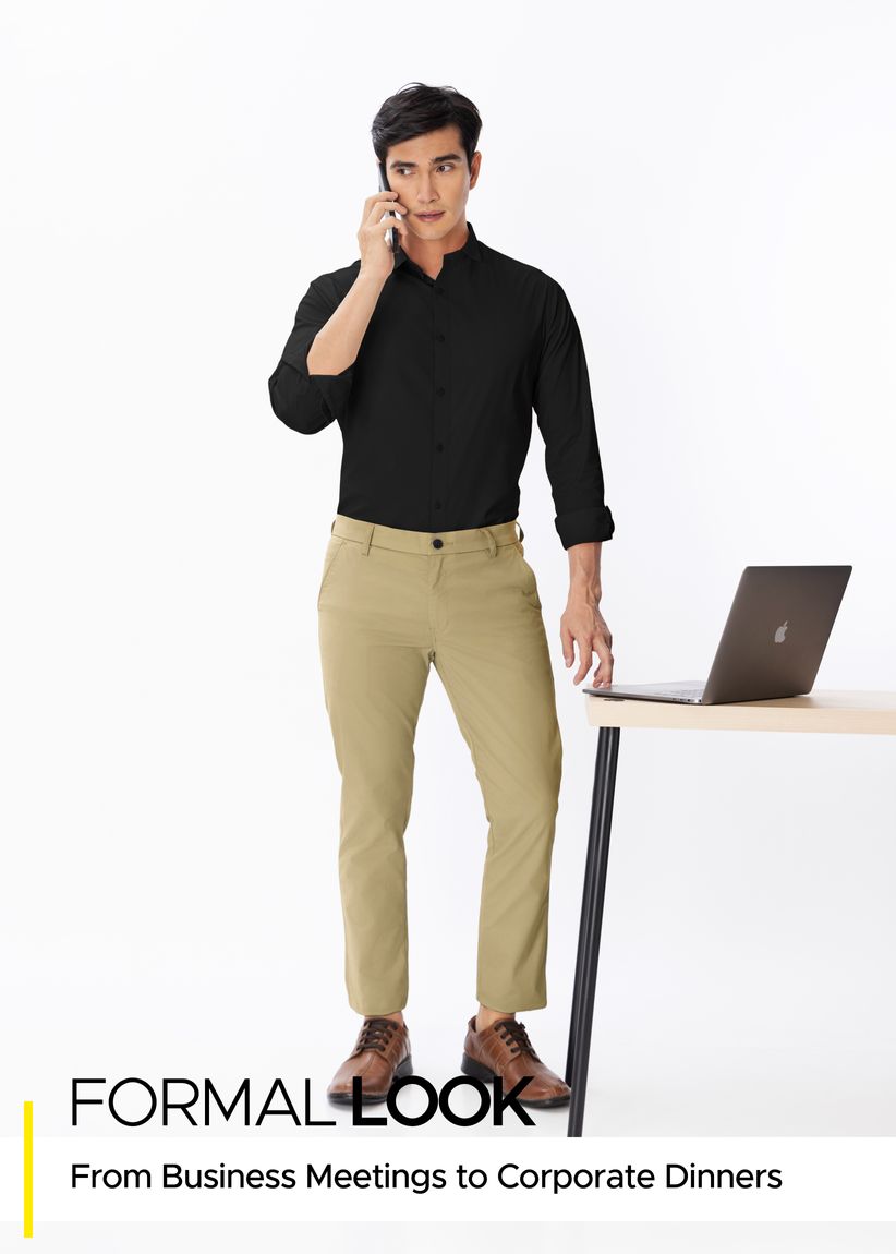 Buy Black Shirt with Camel Beige Chinos Pack of 2 Online in India Beyoung