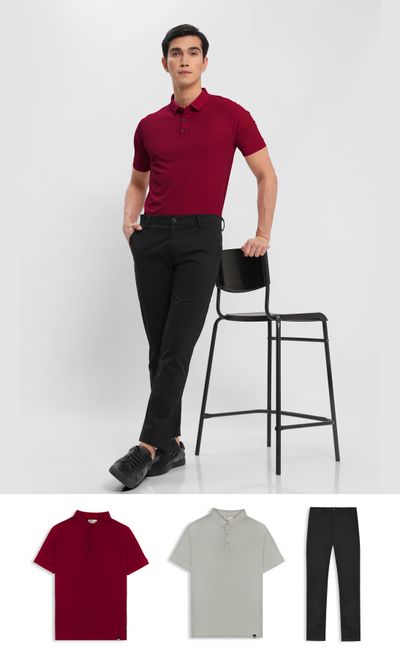 Garnet Maroon Red Linen Shirt with Black Pipping Detail on Placket & P –  archerslounge