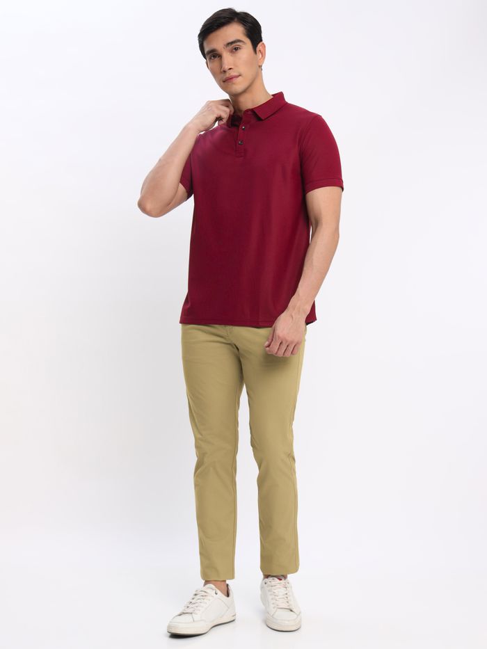 Buy Men Khaki Slim Fit Solid Flat Front Casual Trousers Online - 766597 |  Louis Philippe