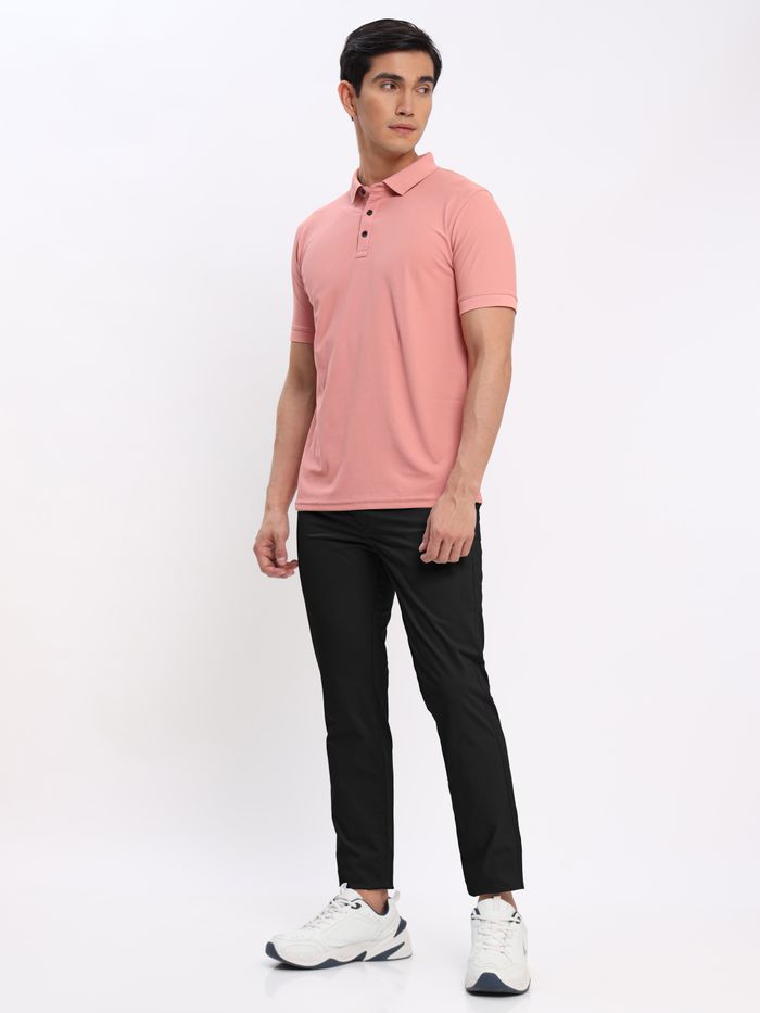 Pink polo black best sale pants