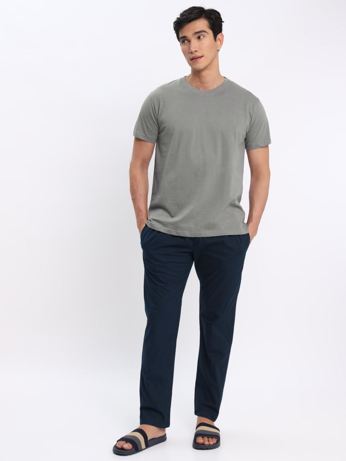 Space Grey and Pink Plain T-shirt with Navy Blue Pyjama: Pack of 3