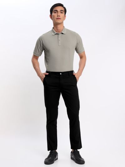 Buy Thunder Grey Polo T shirt with Black Chinos Pack of 2 Online