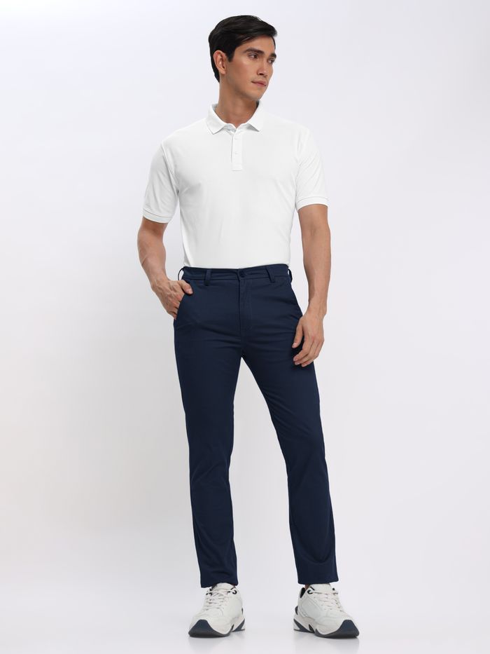 Blue pants white polo hotsell