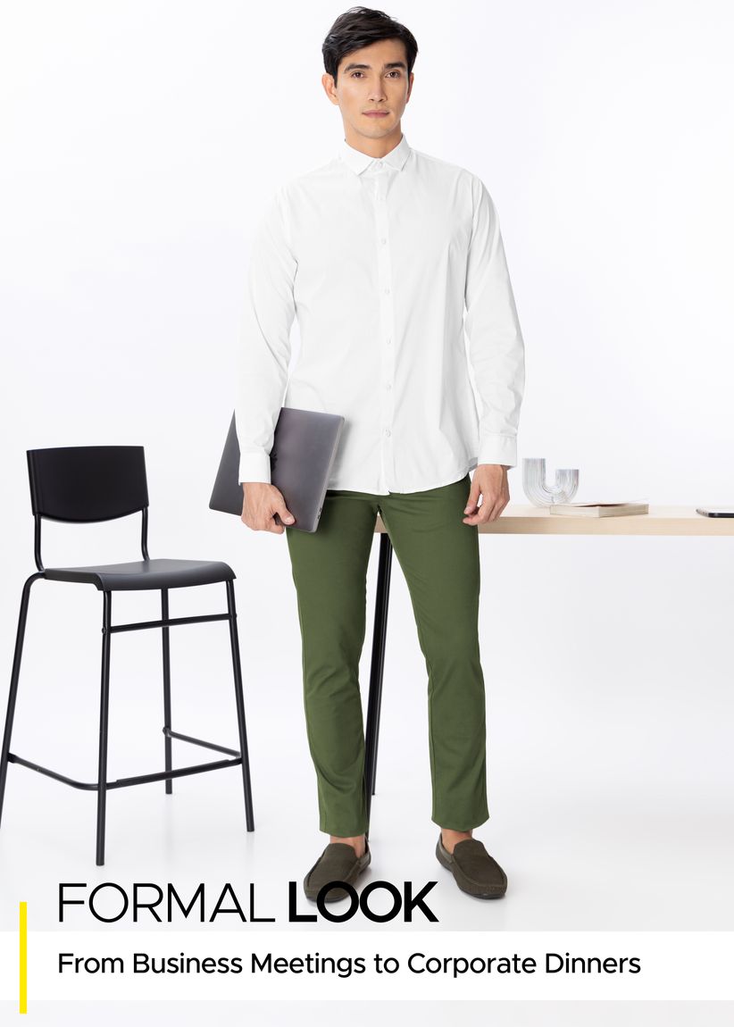 Buy White Shirt with Sage Green Chinos Pack of 2 Online in India Beyoung