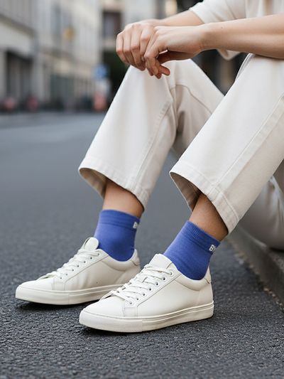 Cobalt Blue Solid Unisex Socks