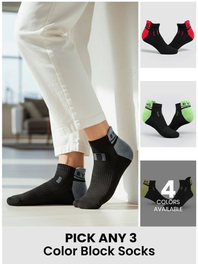 Pick Any 3 Color Block Socks