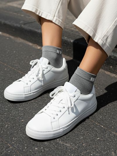 Grey Solid Unisex Socks