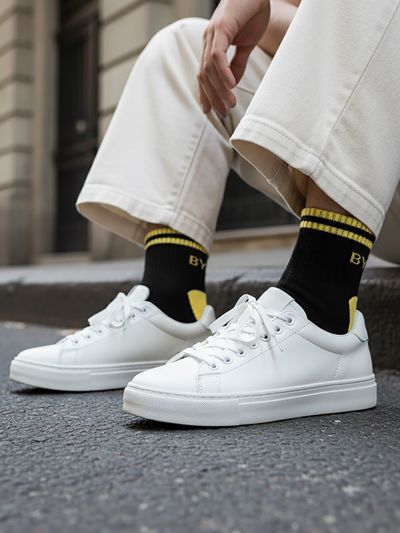 Yellow Striped Unisex Socks