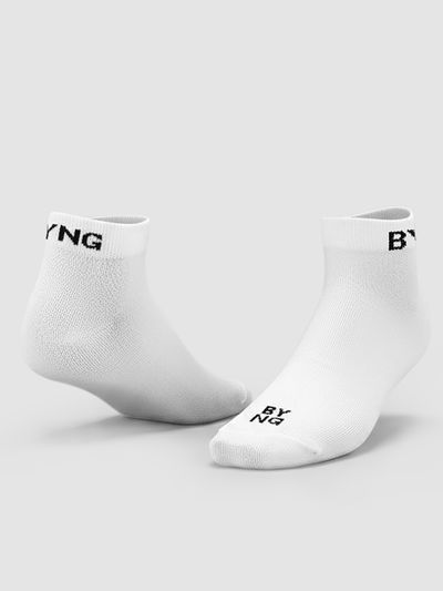 White Solid Unisex Socks