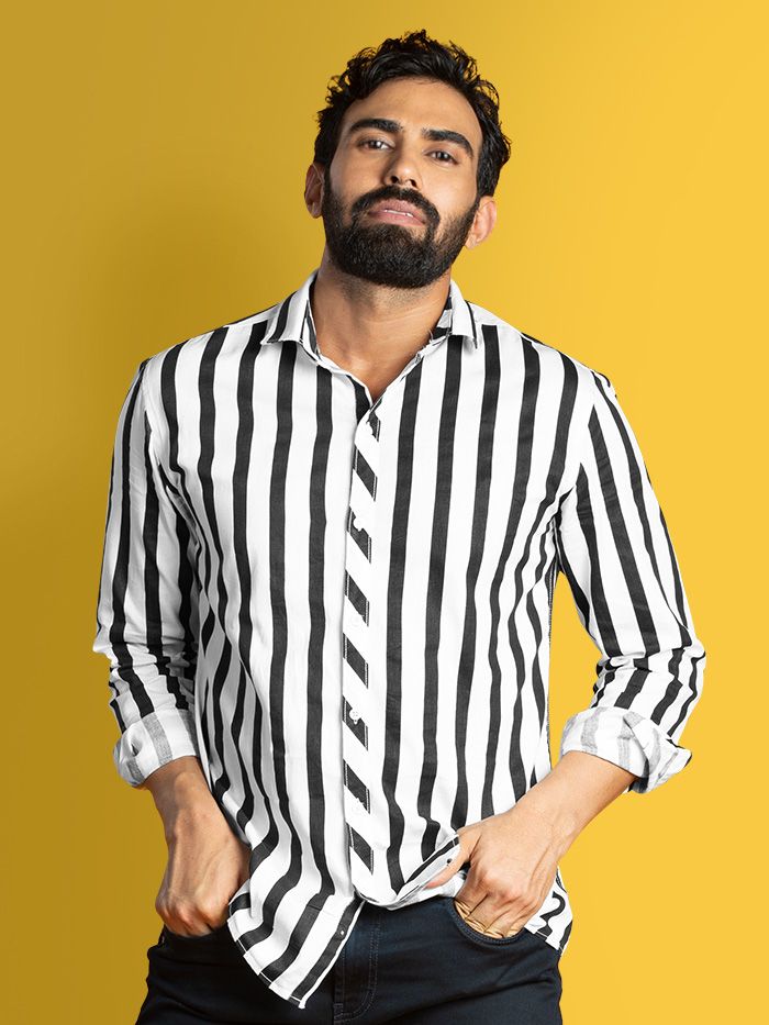 Buy Black Candy Striped Shirts for Men 