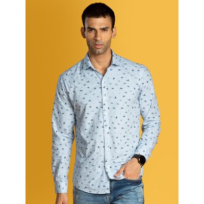 Buy Blue Beach Printed Stripes Shirts 