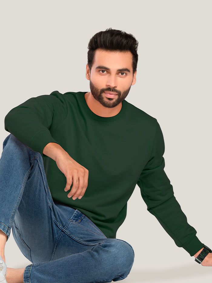 Plain clearance green sweatshirt