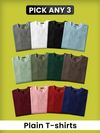 latest plain tshirts combo online at beyoung, 