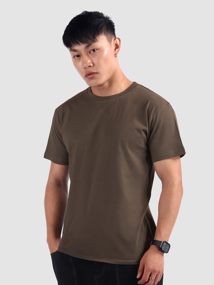 Buy Men's Brown Plain T-shirt Online in India at Beyoung