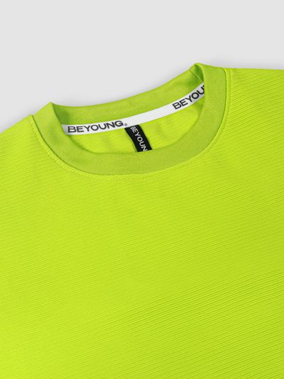 Lime Jacquard Striped T-Shirt