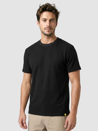 Black Jacquard Striped T-Shirt