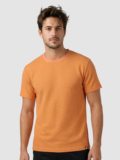 Orange Jacquard Striped T-Shirt Orange Jacquard Striped T-Shirt