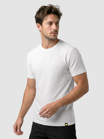 White Jacquard Striped T-Shirt White Jacquard Striped T-Shirt