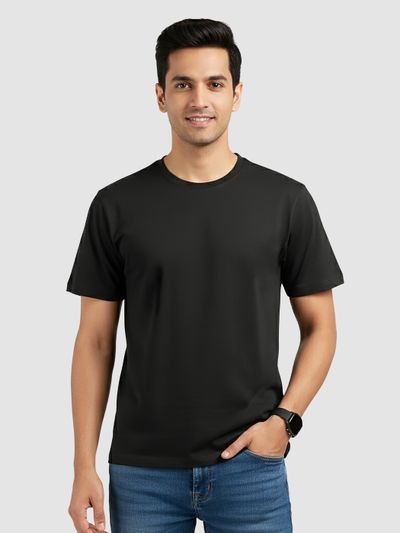 Black Plain T-Shirt 2.0 Buy stylish plain t-shirts for men online,
