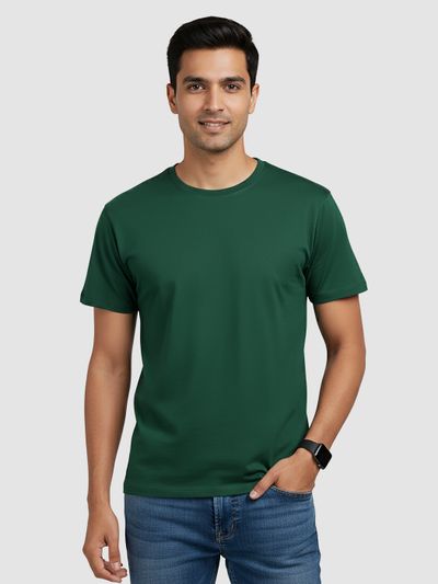 Bottle Green Plain T-Shirt 2.0 mens solid t shirts,