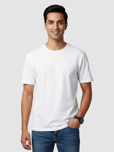 White Plain T-shirt 2.0 Buy Men's plain t-shirt online in India at beyoung,