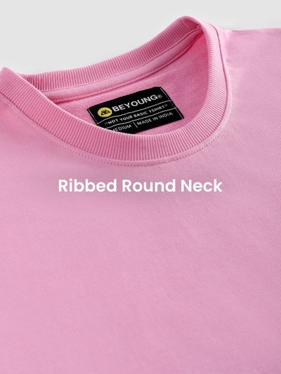 Pink Cut And Sew Panel Oversized T-Shirt