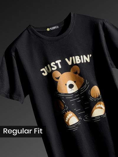 Just Vibin Half Sleeve T-shirt for Men mens t shirts - printed half sleeve,