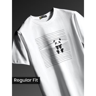 Peeping Panda Printed T-shirt for Men Mens T Shirts,